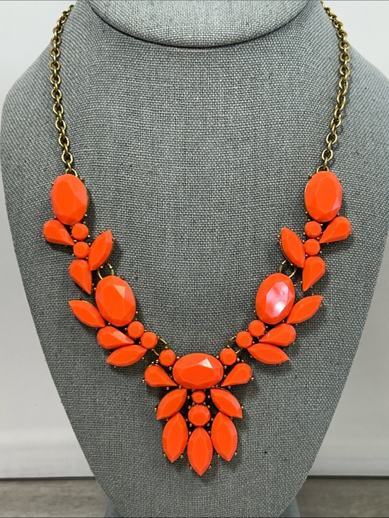 J. Crew Jewelry - J. Crew Bright Orange Statement Necklace